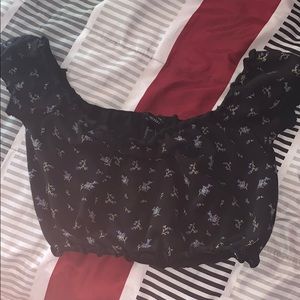 cute crop off the shoulder top!